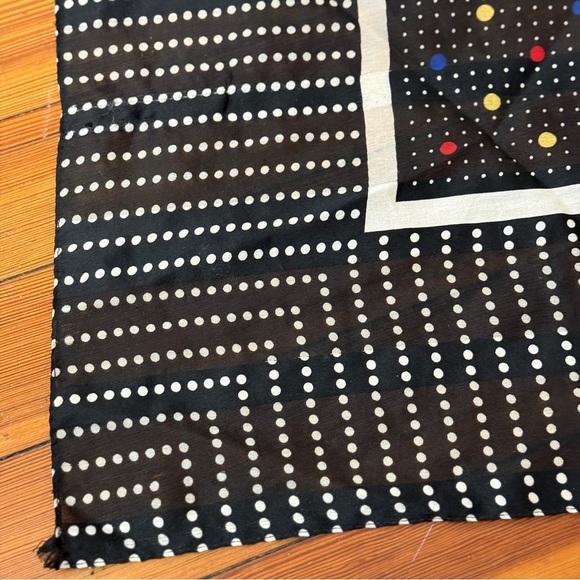 Ditsy Dots Silky Square Scarf White Border - Picture 2 of 5